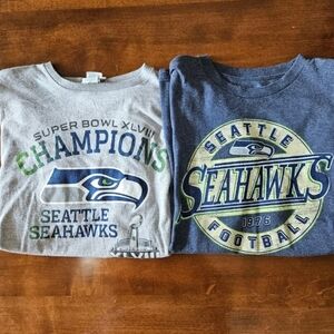 NFL Seattle Seahawks Champions Tees - Gray and Blue